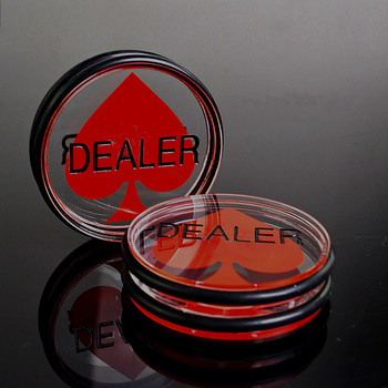 HOT SALE 1Pc Acrylic Poker Button Dealer Texas Hold\'em 3 inches Pressing Poker Cards Guard Poker Dealer Button 2 Sides