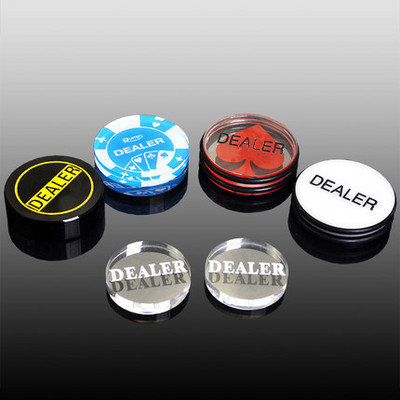 HOT SALE 1Pc Acrylic Poker Button Dealer Texas Hold`em 3 inches Pressing Poker Cards Guard Poker Dealer Button 2 Sides