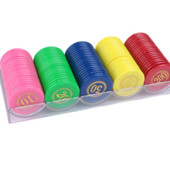 Pókerkártya-zseton tároló állványdoboz átlátszó akril chipes kártyadoboz öt rácsos 100 db-os csomag 20 darab rácsonként játék asztali játék