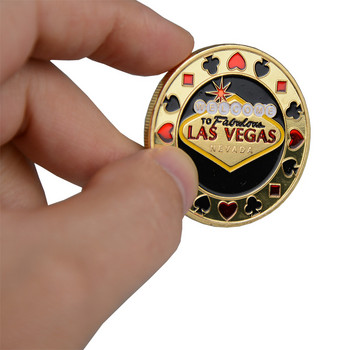 Πόκερ Card Guard Protector Metal Token Coin με πλαστικό κάλυμμα Texas Poker Chip Set Poker Hot Quality LAS VEGAS Button Game