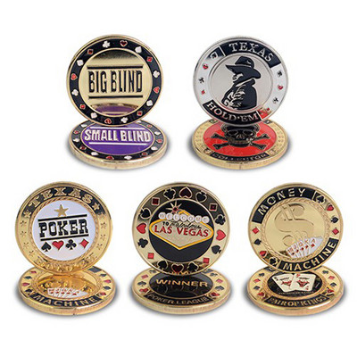 Πόκερ Card Guard Protector Metal Token Coin με πλαστικό κάλυμμα Texas Poker Chip Set Poker Hot Quality LAS VEGAS Button Game