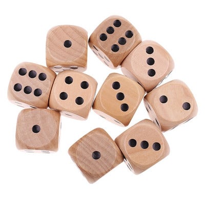 10 бр. 20 мм дървени кубчета със зарове, кръгли ъгли, 6-странни барове, клубно парти, игра, аксесоари за настолни игри