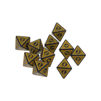 10 τμχ Πολυεδρικά ακρυλικά ζάρια D8 με σκαλιστά μοτίβα Ψηφιακά τυχερά ζάρια DND για επιτραπέζια παιχνίδια μαντείας πάρτι MTG RPG