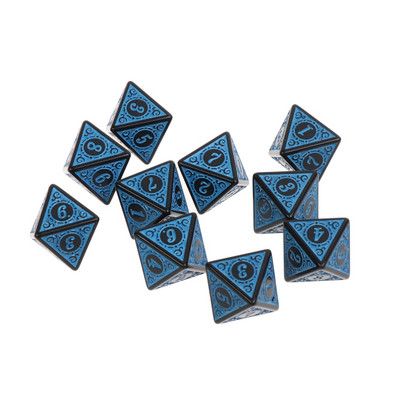 10 tk mitmetahulised akrüültäringud D8 nikerdatud mustriga digitaalsed õnnelikud DND täringud peol ennustamiseks lauamängudeks MTG RPG