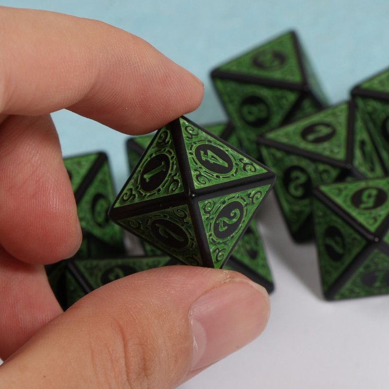 10 tk mitmetahulised akrüültäringud D8 nikerdatud mustriga digitaalsed õnnelikud DND täringud peol ennustamiseks lauamängudeks MTG RPG