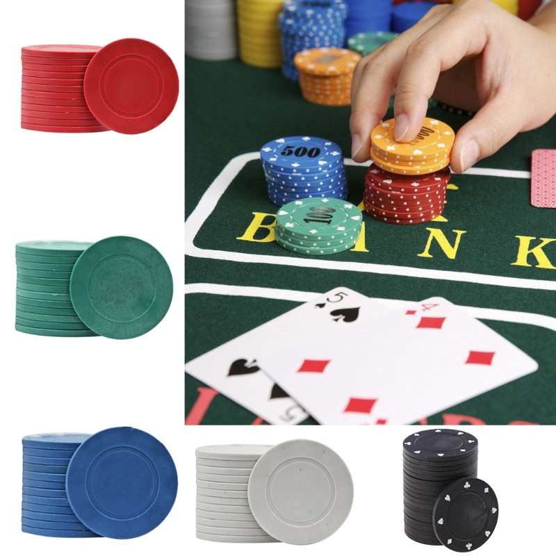 20 τμχ ABS Poker Chips Casino Baccarat Black Jack Chip Κέρματα Κάρτες πόκερ Παιχνίδι Mahjong Dice Chips Χωρίς ονομαστική αξία Κενό Chip