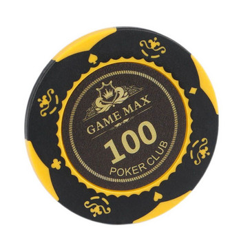 5 PCS Caribbean Crown Clay Chips Тексаски покер чипове Монети, посветени на казино клубни игрови аксесоари