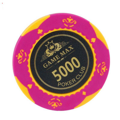 5 PC Caribbean Crown Clay Chips Teksasas pokera žetonu monētām veltīti kazino kluba spēļu piederumi