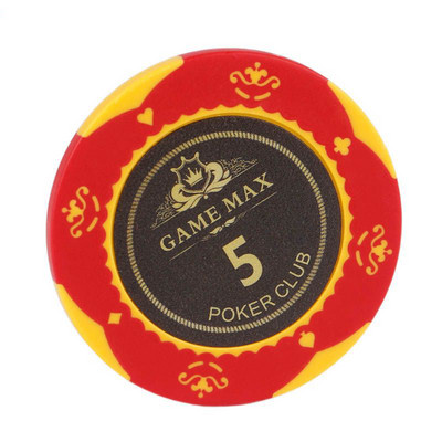 5 PC Caribbean Crown Clay Chips Teksasas pokera žetonu monētām veltīti kazino kluba spēļu piederumi