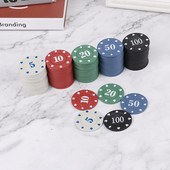 20gab pokera žetonu plastmasas apaļie plastmasas žetoni Kazino pokera kāršu spēles Baccarat žetoni