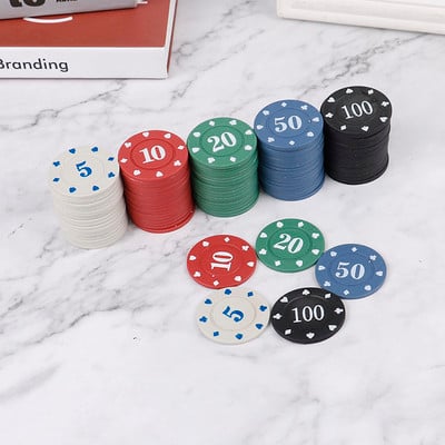 20tk pokkerižetoon plastikust ümmargused plastist žetoonid Kasiino pokkeri kaardimängu Baccarati žetoonid
