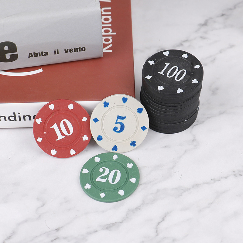 20gab pokera žetonu plastmasas apaļie plastmasas žetoni Kazino pokera kāršu spēles Baccarat žetoni