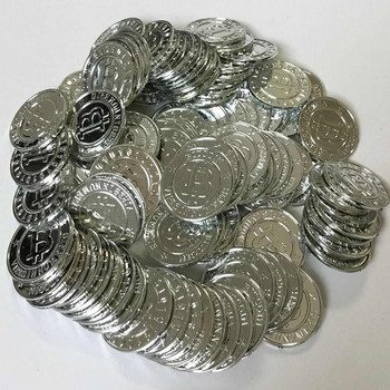 50 бр./компл. външнотърговски чисто нови чипове за покер казино биткойн модел биткойн позлатено сребро 39 мм*2,6 мм