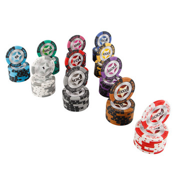 5 бр./партида глинени чипове Пентаграма Тексас Покер Тексас Казино Покер Бакара Висококачествен комплект покер чипове Аксесоари Тип шахматна дъска