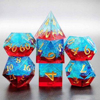 7Pcs Multi Sides Polyhedral Dice Set Resin Dices Настолни игри Аксесоари D6 D8 D10 D12 D20 За D&d DND