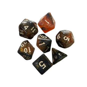 7 τμχ/σετ Επιτραπέζιο παιχνίδι Polyhedral Dice Πολύχρωμο Polyhedral Game Dice For Dungeons And Dragons DND RPG MTG 4 6 8 10 12 20 D4-D20