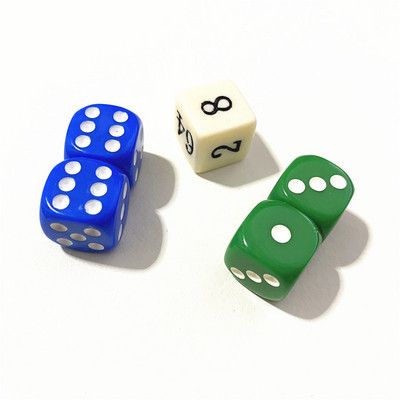 5 tk/komplekt Kvaliteetne uus akrüülist 16 mm punn + mitu täringut backgammoni lauamängude täringule