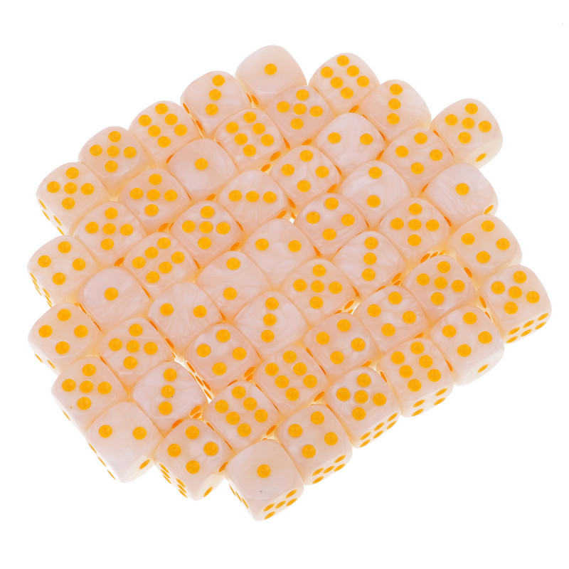 50 darabos/szett D6 kerek sarokkockás 16 mm-es partiszerepjátékhoz