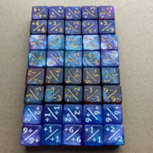 10tk/komplekt 16mm topeltvärviline Star Sky Plus miinusmärk Täringumäng Rekvisiidid Energia lauamäng Matemaatika Koolieelne haridus