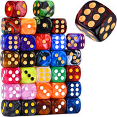 10 D6 täringukomplekt 16 mm ümara nurgaga/ruudukujuline matriit Shadowrun Championsi RPG jaoks – Vortex, kahevärviline