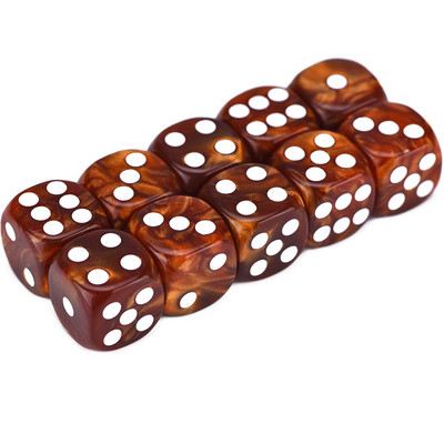 10 D6 täringukomplekt 16 mm ümara nurgaga/ruudukujuline matriit Shadowrun Championsi RPG jaoks – Vortex, kahevärviline