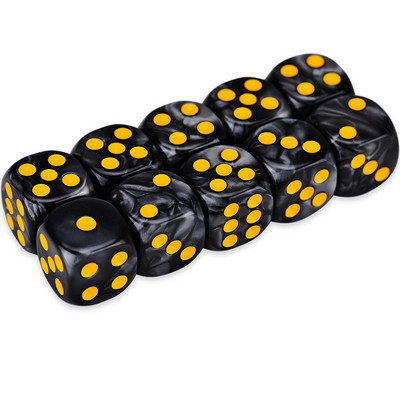 10 D6 täringukomplekt 16 mm ümara nurgaga/ruudukujuline matriit Shadowrun Championsi RPG jaoks – Vortex, kahevärviline