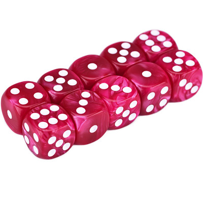 10 D6 täringukomplekt 16 mm ümara nurgaga/ruudukujuline matriit Shadowrun Championsi RPG jaoks – Vortex, kahevärviline