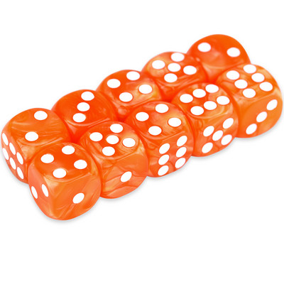 10 D6 täringukomplekt 16 mm ümara nurgaga/ruudukujuline matriit Shadowrun Championsi RPG jaoks – Vortex, kahevärviline