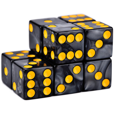 10 D6 täringukomplekt 16 mm ümara nurgaga/ruudukujuline matriit Shadowrun Championsi RPG jaoks – Vortex, kahevärviline