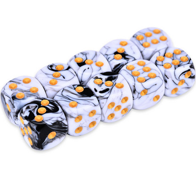 10 D6 täringukomplekt 16 mm ümara nurgaga/ruudukujuline matriit Shadowrun Championsi RPG jaoks – Vortex, kahevärviline