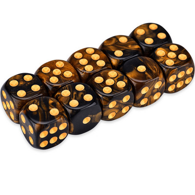 10 D6 täringukomplekt 16 mm ümara nurgaga/ruudukujuline matriit Shadowrun Championsi RPG jaoks – Vortex, kahevärviline