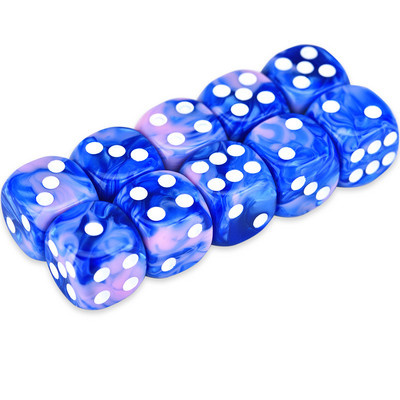 10 D6 täringukomplekt 16 mm ümara nurgaga/ruudukujuline matriit Shadowrun Championsi RPG jaoks – Vortex, kahevärviline