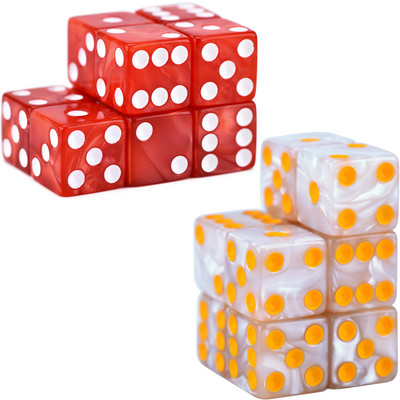 10 D6 täringukomplekt 16 mm ümara nurgaga/ruudukujuline matriit Shadowrun Championsi RPG jaoks – Vortex, kahevärviline