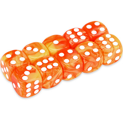 10 D6 täringukomplekt 16 mm ümara nurgaga/ruudukujuline matriit Shadowrun Championsi RPG jaoks – Vortex, kahevärviline