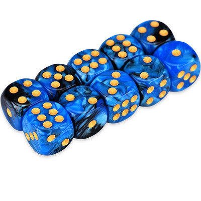 10 D6 täringukomplekt 16 mm ümara nurgaga/ruudukujuline matriit Shadowrun Championsi RPG jaoks – Vortex, kahevärviline