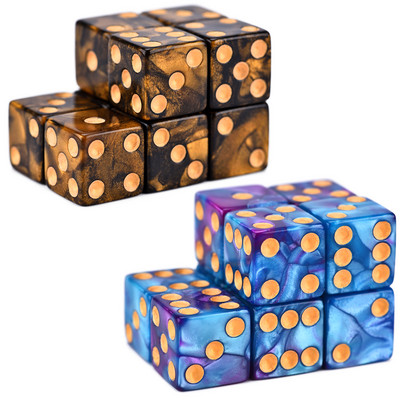 10 D6 täringukomplekt 16 mm ümara nurgaga/ruudukujuline matriit Shadowrun Championsi RPG jaoks – Vortex, kahevärviline