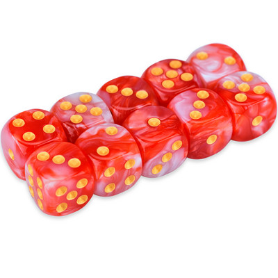 10 D6 täringukomplekt 16 mm ümara nurgaga/ruudukujuline matriit Shadowrun Championsi RPG jaoks – Vortex, kahevärviline