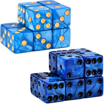 10 D6 täringukomplekt 16 mm ümara nurgaga/ruudukujuline matriit Shadowrun Championsi RPG jaoks – Vortex, kahevärviline