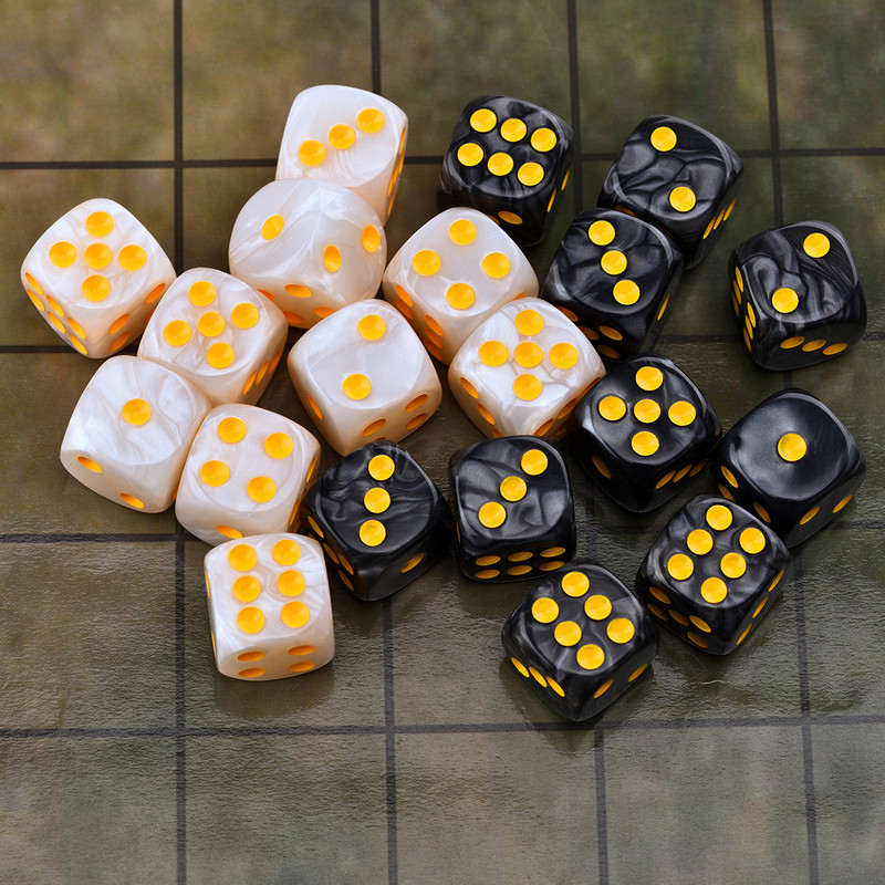 10 D6 täringukomplekt 16 mm ümara nurgaga/ruudukujuline matriit Shadowrun Championsi RPG jaoks – Vortex, kahevärviline
