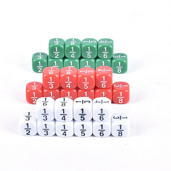10 ΤΕΜ/Σετ 16*16 χιλ. Λευκό/Πράσινο/Κόκκινο Κλασματικό Αριθμό Αστείο Αξεσουάρ Παιχνιδιού Εκπαίδευσης Ζαριών