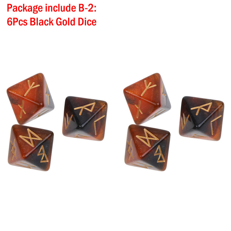3/6 бр. 8-странни рунически зарове, многогранни зарове, акрилни астрологични зарове, настолна игра, аксесоар за гадаене на зарове, съзвездие