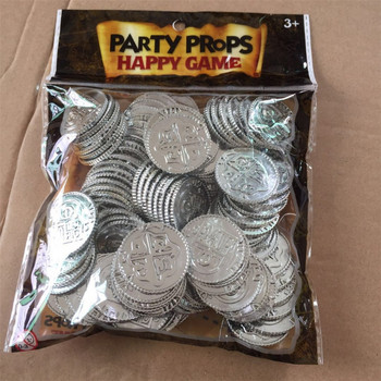 Pirate Gold Coins Halloween Faux Gold Plastic Χριστουγεννιάτικη διακόσμηση Μπομπονιέρες για παιδικά πάρτι Προμήθειες παιχνιδιού,Πακέτο 100