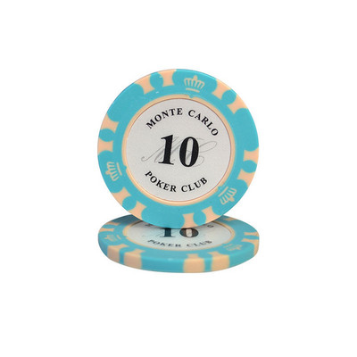 10 gab. Māla pokera žetonu komplekts Kazino Monētas Pokers 40x3,3mm Metāls Izklaide Monētas Dollar Monte Carlo Chips Poker Club Aksesuāri