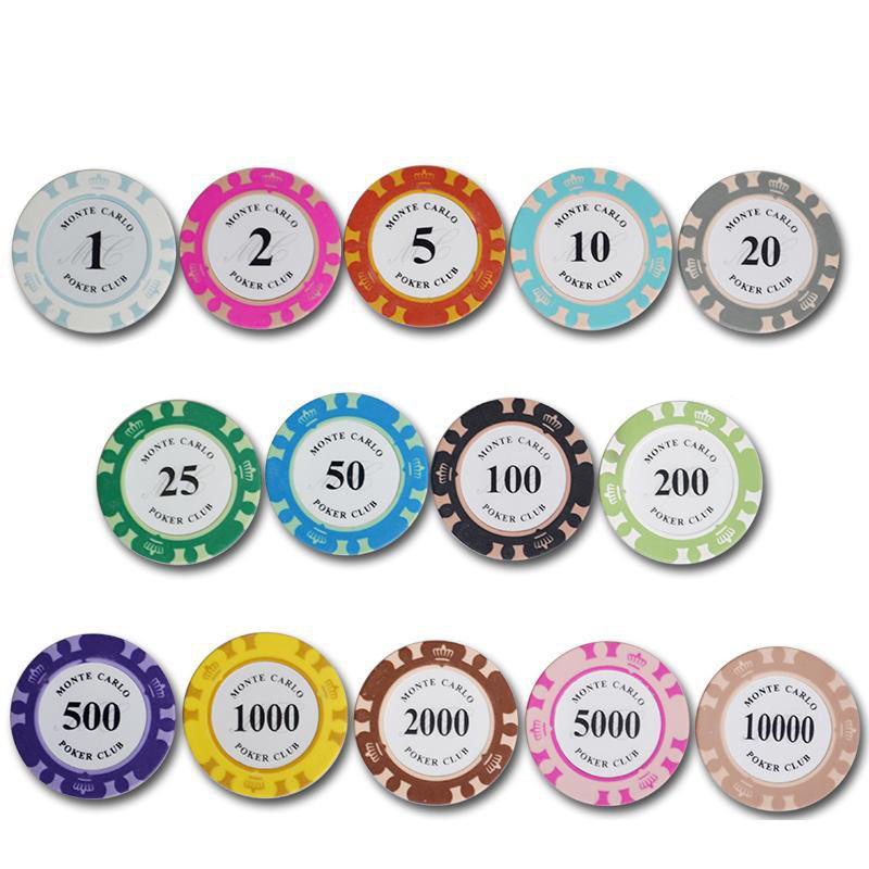 10 gab. Māla pokera žetonu komplekts Kazino Monētas Pokers 40x3,3mm Metāls Izklaide Monētas Dollar Monte Carlo Chips Poker Club Aksesuāri