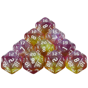 Комплект 20-странни многостранни зарове 10 бр Glitter D20 Polyhedral Dice for Party Supplies Party Family Games Dices Accessaries