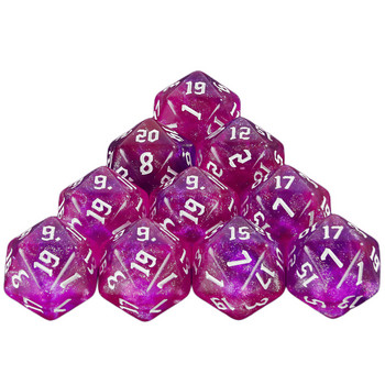 Комплект 20-странни многостранни зарове 10 бр Glitter D20 Polyhedral Dice for Party Supplies Party Family Games Dices Accessaries