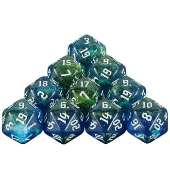 Σετ ζάρια 20 όψεων 10 τμχ Glitter D20 Polyhedral Dice for Party Supplies Party Family Games Ζάρια Αξεσουάρ