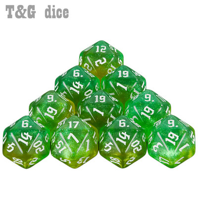 Комплект 20-странни многостранни зарове 10 бр Glitter D20 Polyhedral Dice for Party Supplies Party Family Games Dices Accessaries