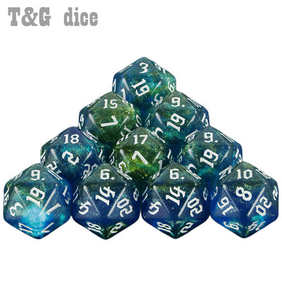 Комплект 20-странни многостранни зарове 10 бр Glitter D20 Polyhedral Dice for Party Supplies Party Family Games Dices Accessaries