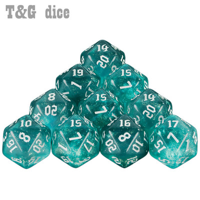 Комплект 20-странни многостранни зарове 10 бр Glitter D20 Polyhedral Dice for Party Supplies Party Family Games Dices Accessaries
